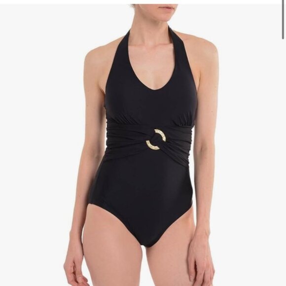 SPANX NEW Bayside Halter Ruched Shaping 1PC Swimsuit Ring Buckle Slimming Pad 18 - Picture 8 of 16